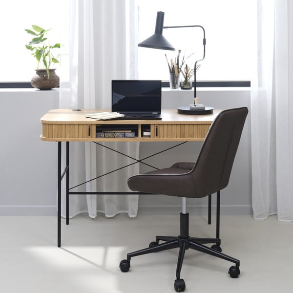 Íróasztal tölgyfa dekorral 60x120 cm Nola – Unique Furniture-image-1