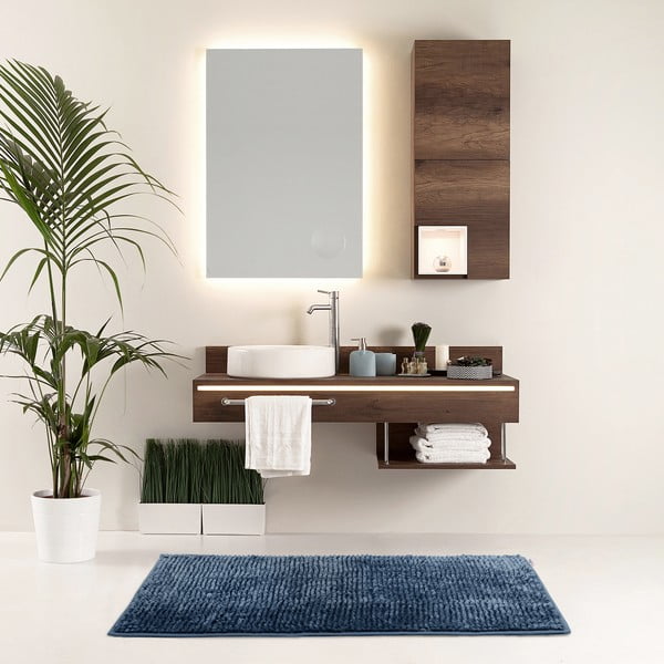 Sötétkék fürdőszobai kilépő 60x90 cm Bati – Restilo-image-1