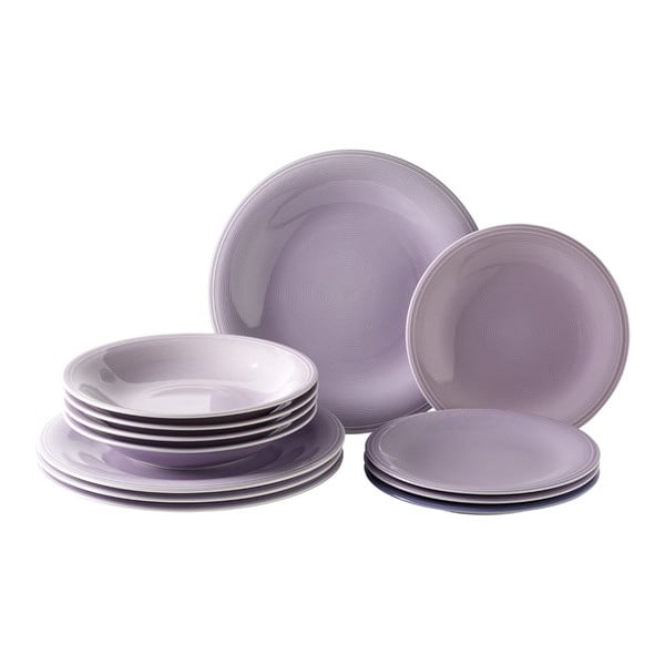 12 db-os lila porcelán tányérkészlet - Like by Villeroy & Boch Group