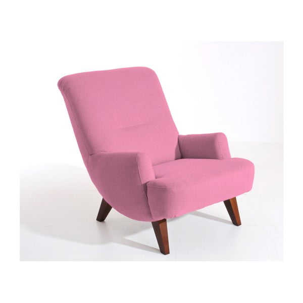 Brandford rózsaszín fotel sötétbarna lábakkal - Max Winzer