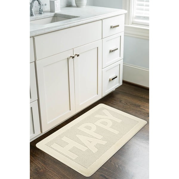 Krémszínű fürdőszobai kilépő 60x100 cm Happy – Foutastic-image-1