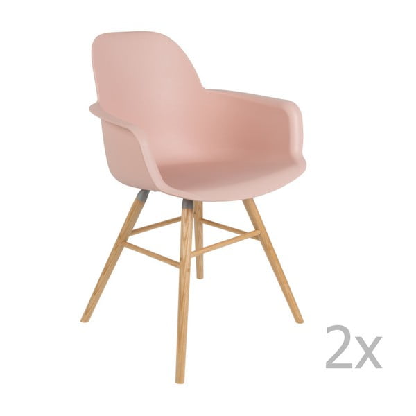 Albert Kuip 2 db-os rózsaszín karfás székkészlet - Zuiver
