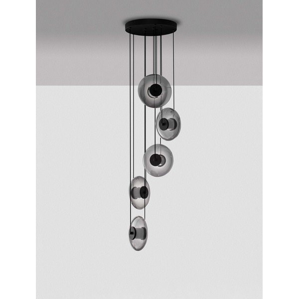 Matt fekete üveg LED dimmelhető függőlámpa ø 40 cm Ballet – Nova Luce-image-4