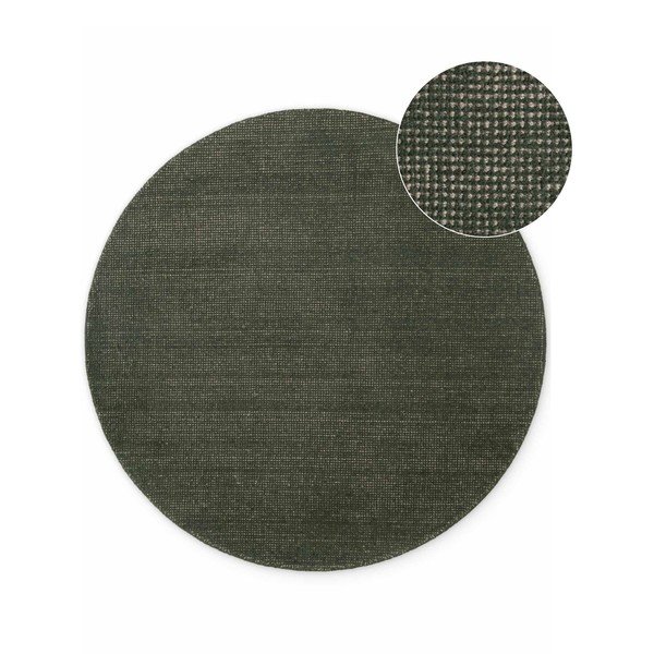Sötétzöld kézi szövésű gyapjú kerek szőnyeg ø 160 cm Greenwich – Ted Baker