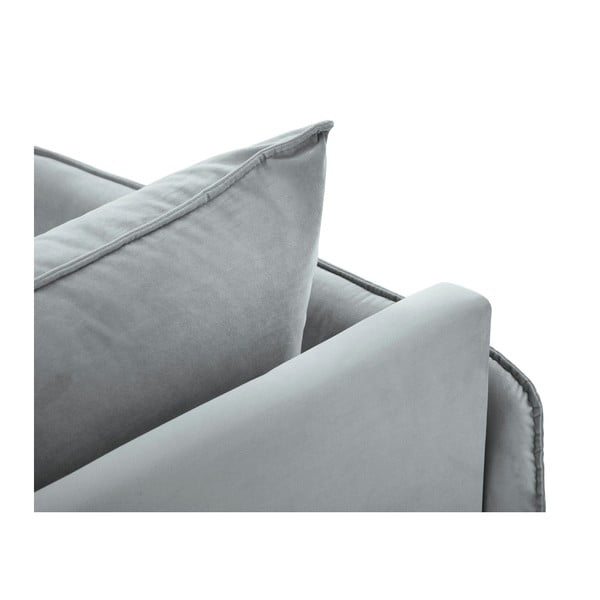Vienna világosszürke bársony heverő, bal oldali - Cosmopolitan Design-image-3