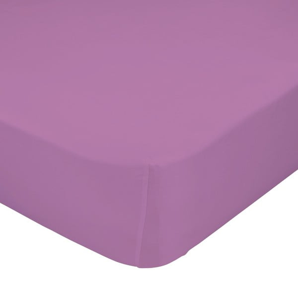 Basic lila elasztikus lepedő 100% pamutból, 90 x 200 cm - Baleno