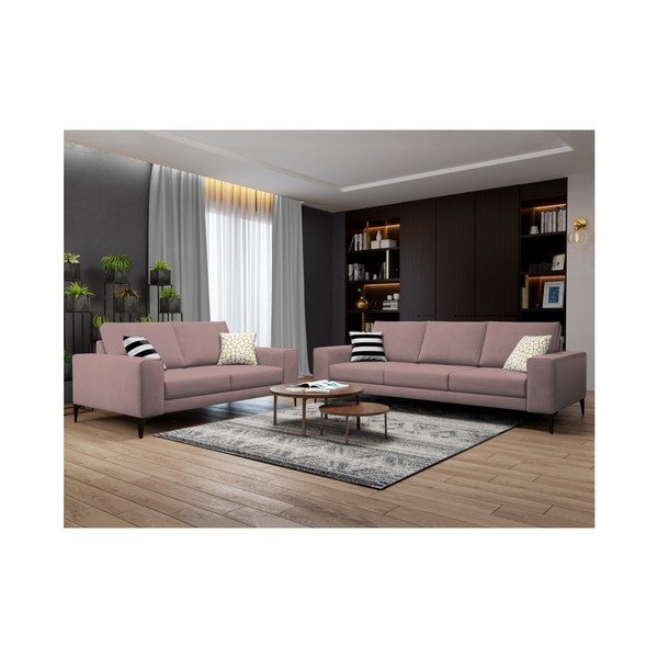 Lugano púderrózsaszín háromszemélyes kanapé - Cosmopolitan Design-image-3