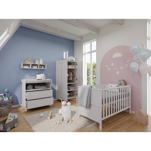 Krémszínű gyerek ruhásszekrény 89x180x54 cm Alkmaar – Germania-image-4