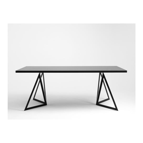 Sherwood Dark étkezőasztal fekete asztallappal, 200 x 100 cm - Custom Form