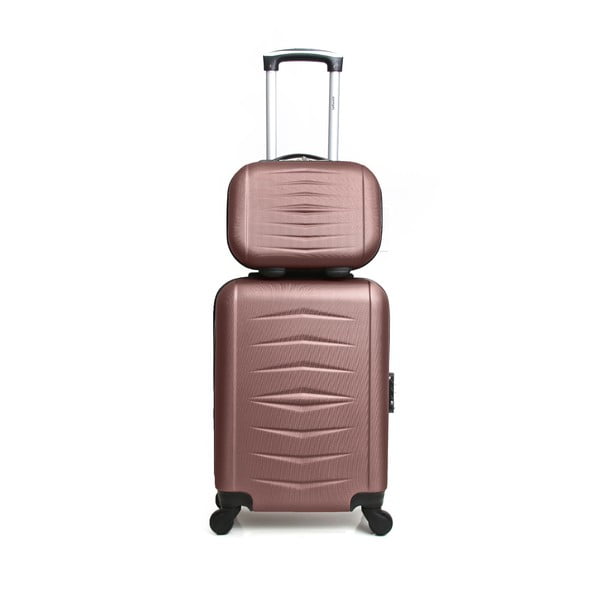 Oviedo 2 db-os roséarany gurulós bőrönd szett - Infinitif