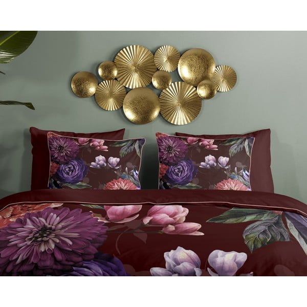 Gerbera organikus pamut egyszemélyes borvörös ágyneműhuzat, 140 x 220 cm - Descanso-image-2