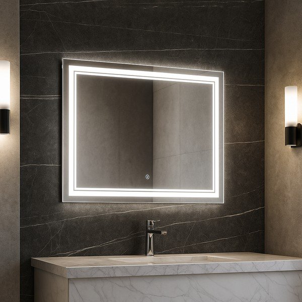 Fali tükör világítással 90x70 cm Zenith – Bonami Essentials-image-1