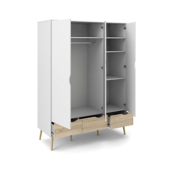 Oslo fehér ruhásszekrény, 147 x 200 cm - Tvilum-image-2