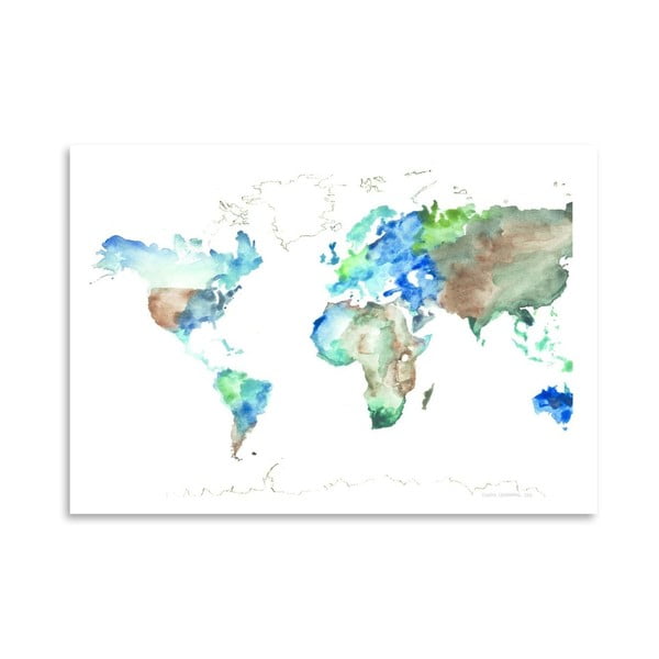 World Map by Claudia Libenberg 30 x 42 cm-es plakát
