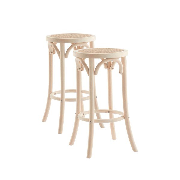 Natúr színű rattan bárszék szett 2 db-os (ülésmagasság 65,5 cm) Koster – Jotex