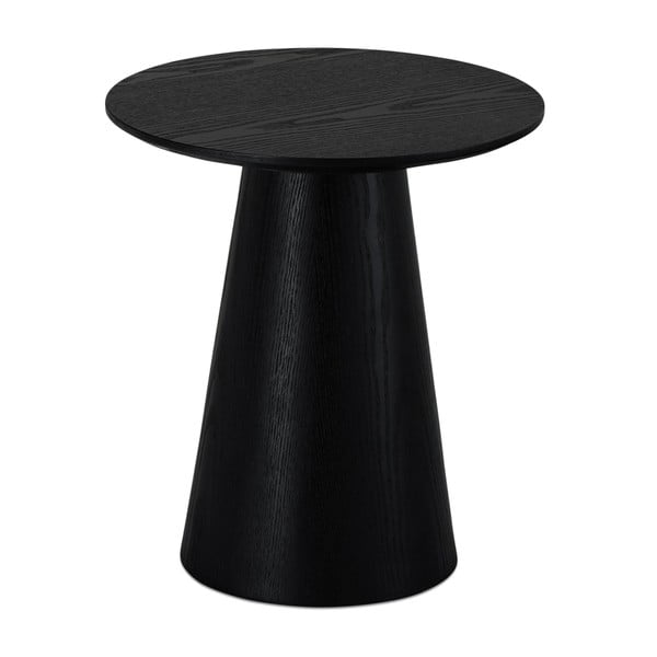 Fekete dohányzóasztal tölgyfa dekorral ø 45 cm Tango – Furnhouse