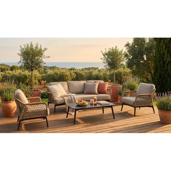 Világosbarna akácfa kerti kanapé Eulero – Bizzotto-image-1