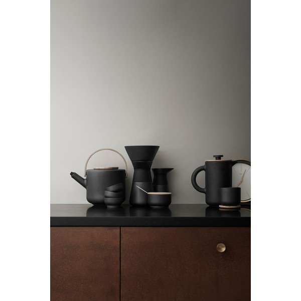 Fekete kőedény kotyogós kávéfőző 600 ml Theo – Stelton-image-2