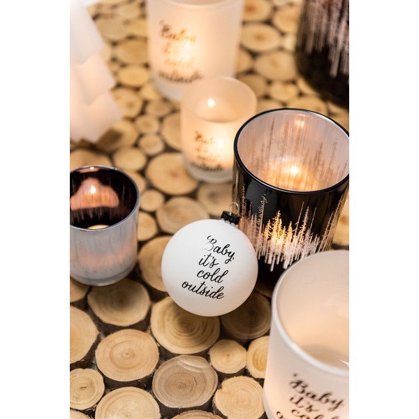 Baby 6 db-os fehér üveg karácsonyfadísz szett - J-Line-image-1