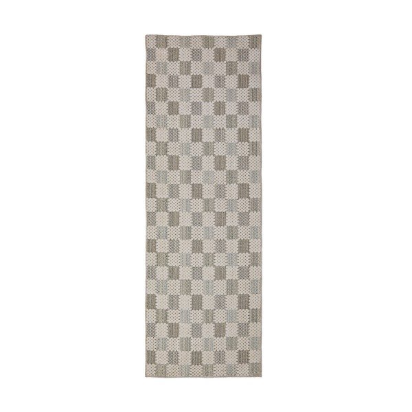 Zöld mosható pamutkeverék futószőnyeg 80x230 cm Muted Checkerboard – Flair Rugs