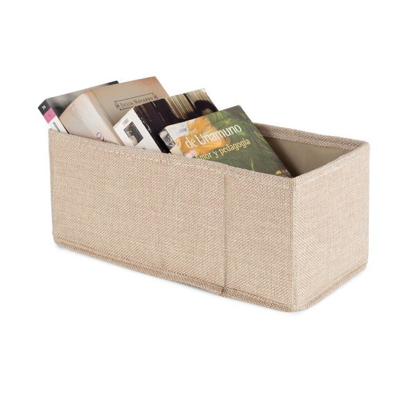 Bézs textil tárolódoboz 28x12x12 cm Sandy – Compactor