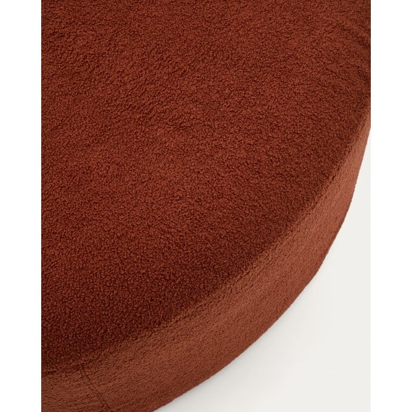 Terrakotta színű buklé puff Kaeli – Kave Home-image-1