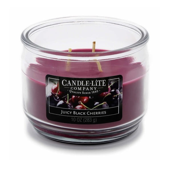 Fekete cseresznye illatú gyertya üvegben, 40 óra égési idő - Candle-Lite