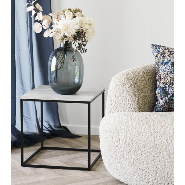 Tárolóasztal kő dekorral 45x45 cm Vita – House Nordic-image-1