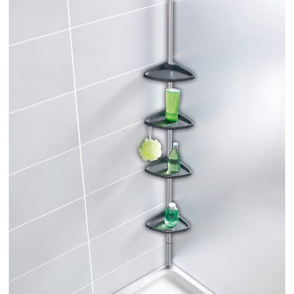 Compact ezüstszínű teleszkópos fürdőszobapolc rendszer - Wenko-image-1