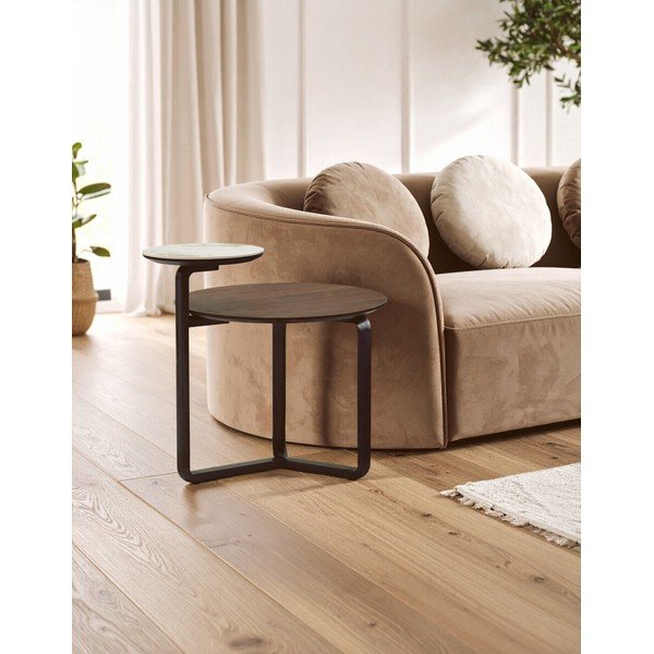 Barna eukaliptusz kerek dohányzóasztal 55x67 cm Imperia – Premier Housewares-image-1