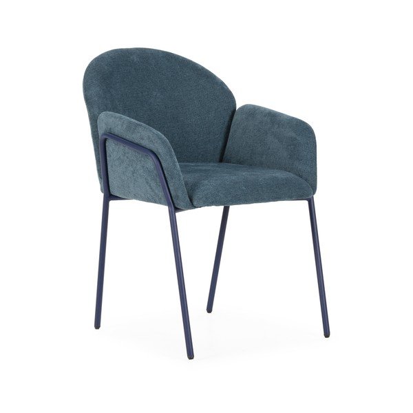 Kék kárpitozott étkezőfotel szett 2 db-os Aslin – MOME