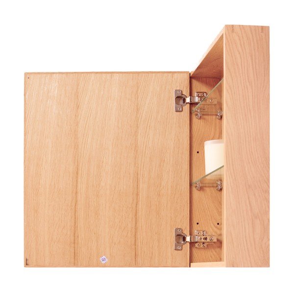 Mezza tölgyfa falitükör tárolóval, 45 x 55 cm - Wireworks-image-1