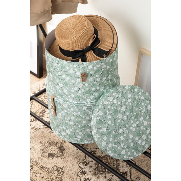 Világoszöld fedeles karton tárolódoboz szett 2 db-os ø 37,5x25,5 cm Rut Paper Laminate – Bigso-image-3