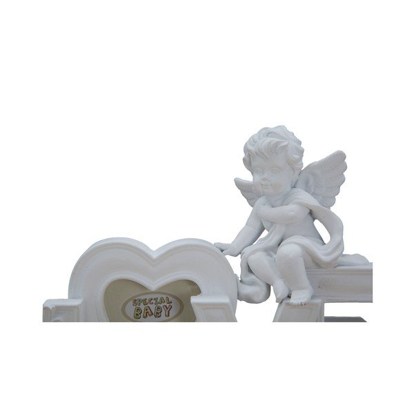 Baby Love fehér dekoráció fényképtartóval, 5 x 5 cm - es fényképhez - Mauro Ferretti-image-1