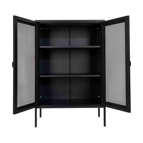 Fekete fém tálalószekrény 80x120 cm Melbourne – House Nordic-image-2