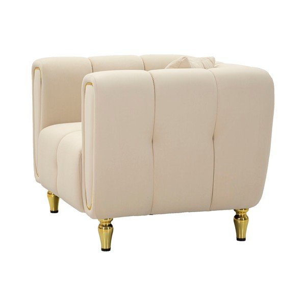 Krémszínű bársony fotel Alma – Mauro Ferretti-image-4