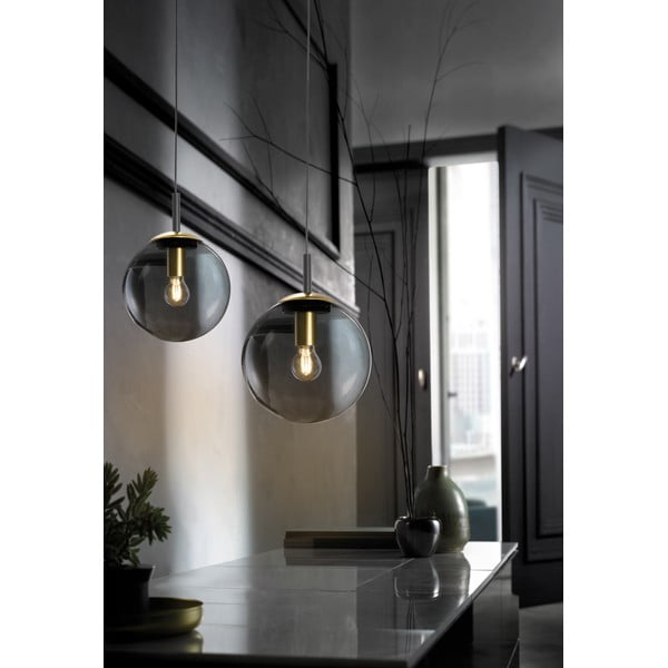 Fekete függőlámpa üveg búrával Dini – Fischer & Honsel-image-2