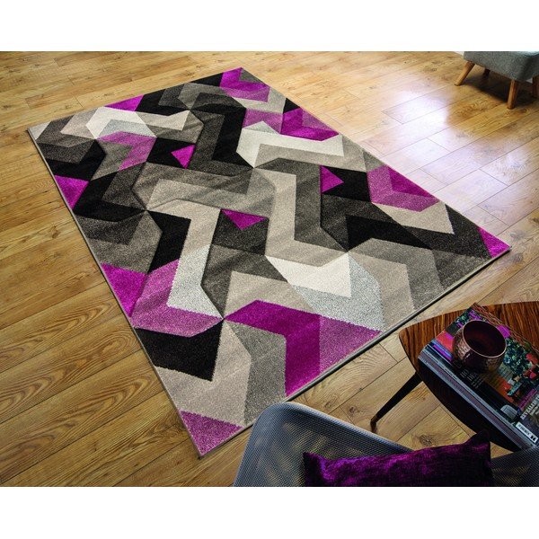 Aurora Grey Purple szőnyeg, 80 x 150 cm - Flair Rugs-image-4