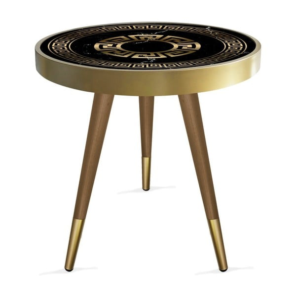 Rassino Marble Black And Gold Circle tárolóasztal, ⌀ 45 cm