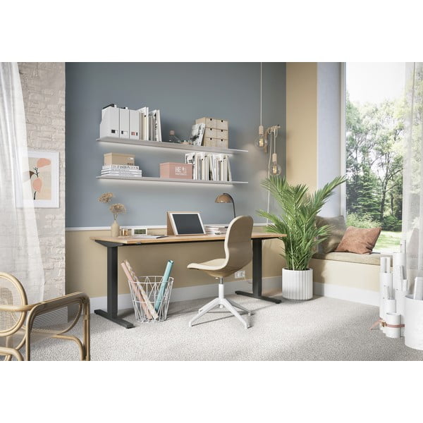 Íróasztal elektromosan állítható magassággal tölgyfa dekoros asztallappal 80x180 cm Lissabon – Germania-image-1