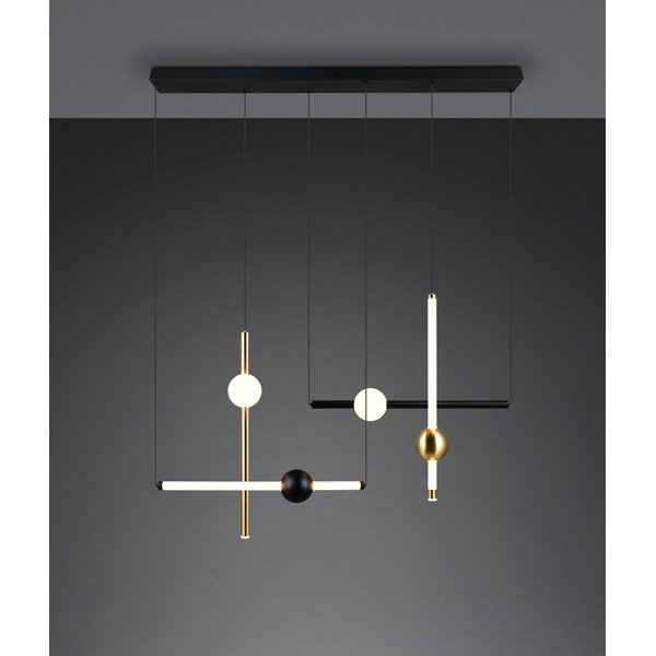 Fekete-aranyszínű LED dimmelhető függőlámpa Melita – Trio-image-2