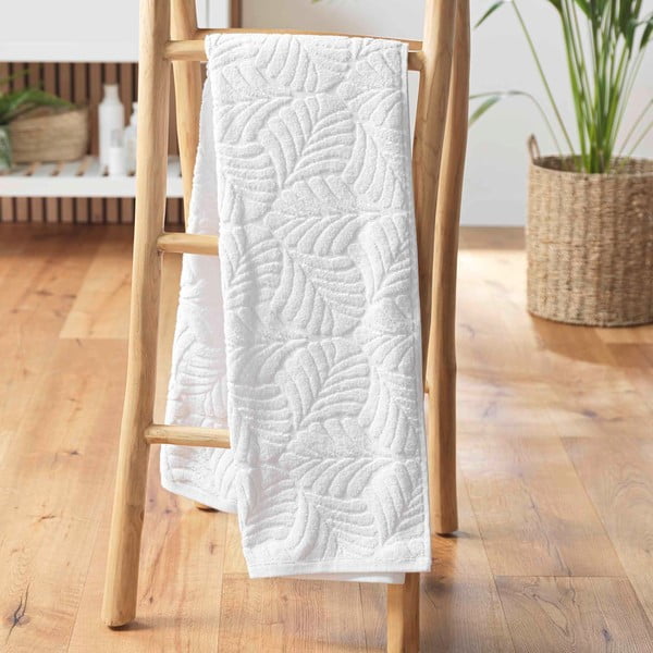 Fehér frottír pamut fürdőlepedő 70x130 cm Madeira – douceur d'intérieur-image-1