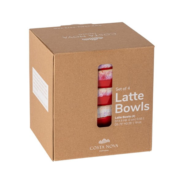 Piros agyagkerámia tál szett 4 db-os ø 15 cm Latte – Costa Nova-image-3