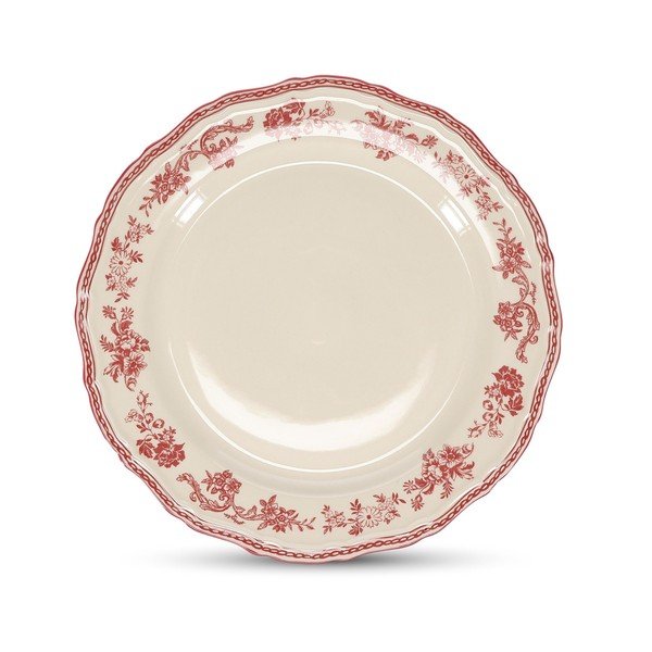 Borvörös-elefántcsont színű porcelán tányér ø 27 cm Cyril – S|P Collection