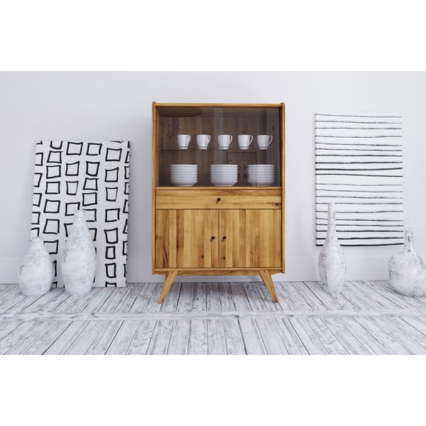 Tölgyfa tálalószekrény 100x154 cm Retro - The Beds-image-4
