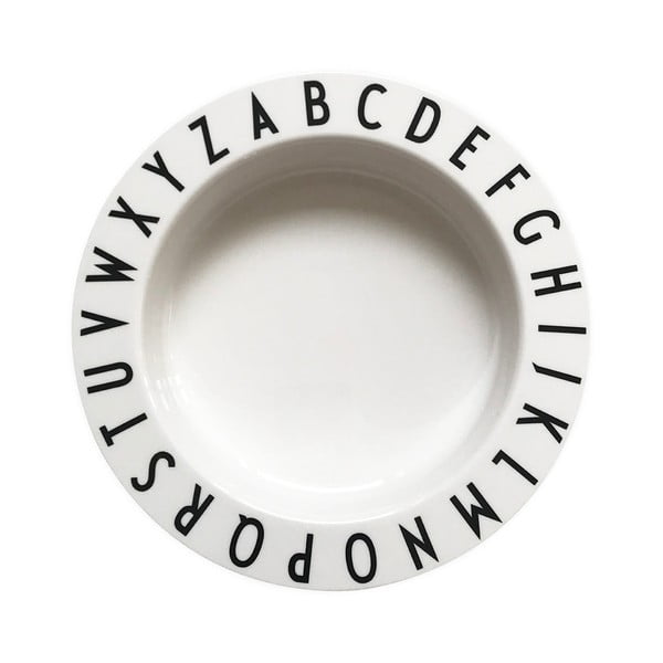Eat & Learn fehér gyerek mélytányér, ø 15,5 cm - Design Letters
