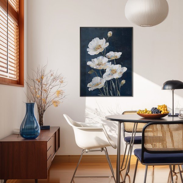 Nyomtatott keretezett kép 60x80 cm White Poppies – Styler-image-1