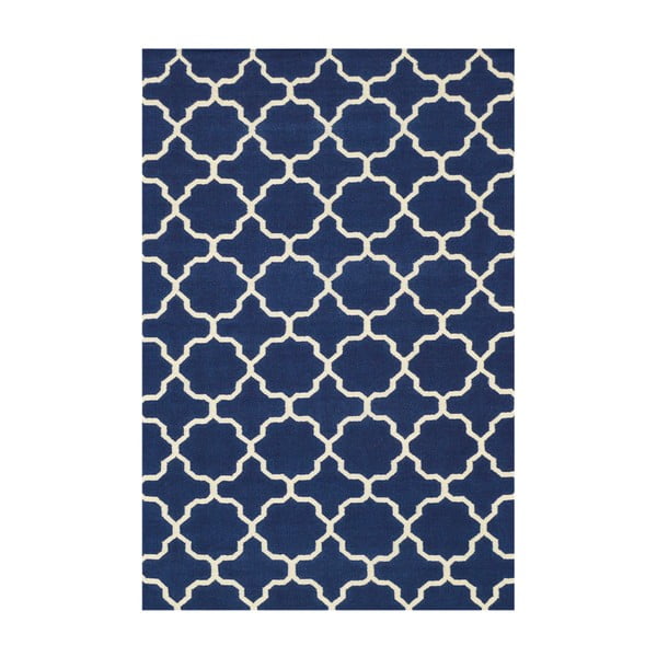 Maria Blue/White kézzel készített szőnyeg, 60 x 90 cm - Bakero