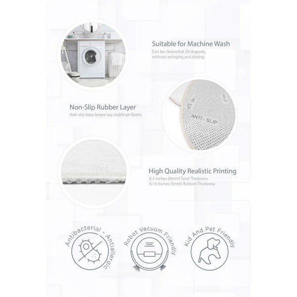 Mosható gyerek szőnyeg ø100 cm Dainty Animals – Mila Home-image-4