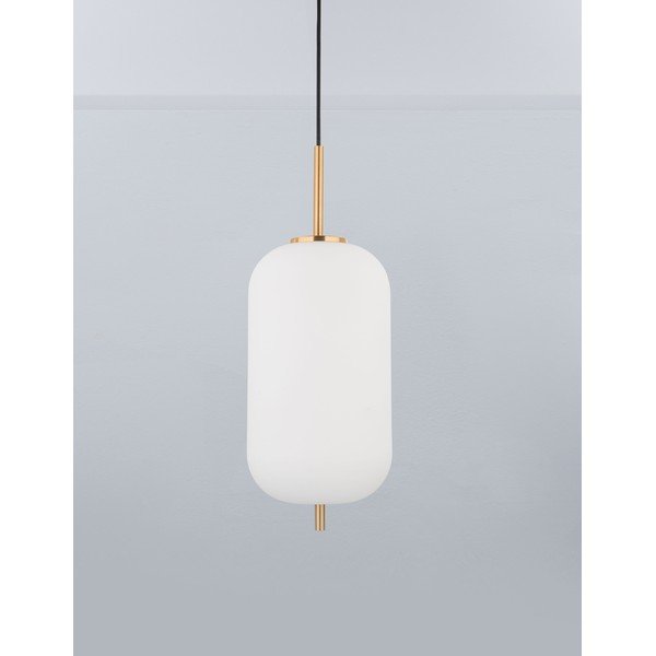 Fehér-sárgaréz színű üveg függőlámpa ø 22 cm Lato – Nova Luce-image-1